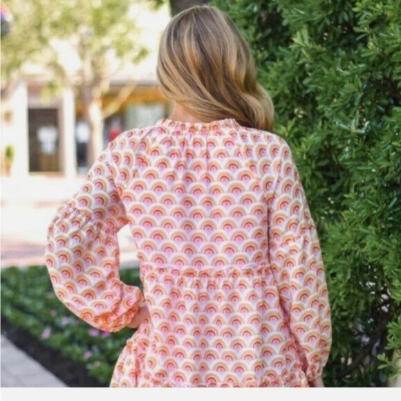 NWOT J. Marie Rainbows Balloon Sleeve Tiered Mini Dress Size XS - Picture 5 of 12